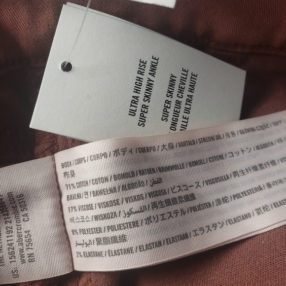 NWT | Abercrombie & Fitch |  Ultra High Rise Super Skinny Ankle Jeans Terracota - Picture 7 of 10